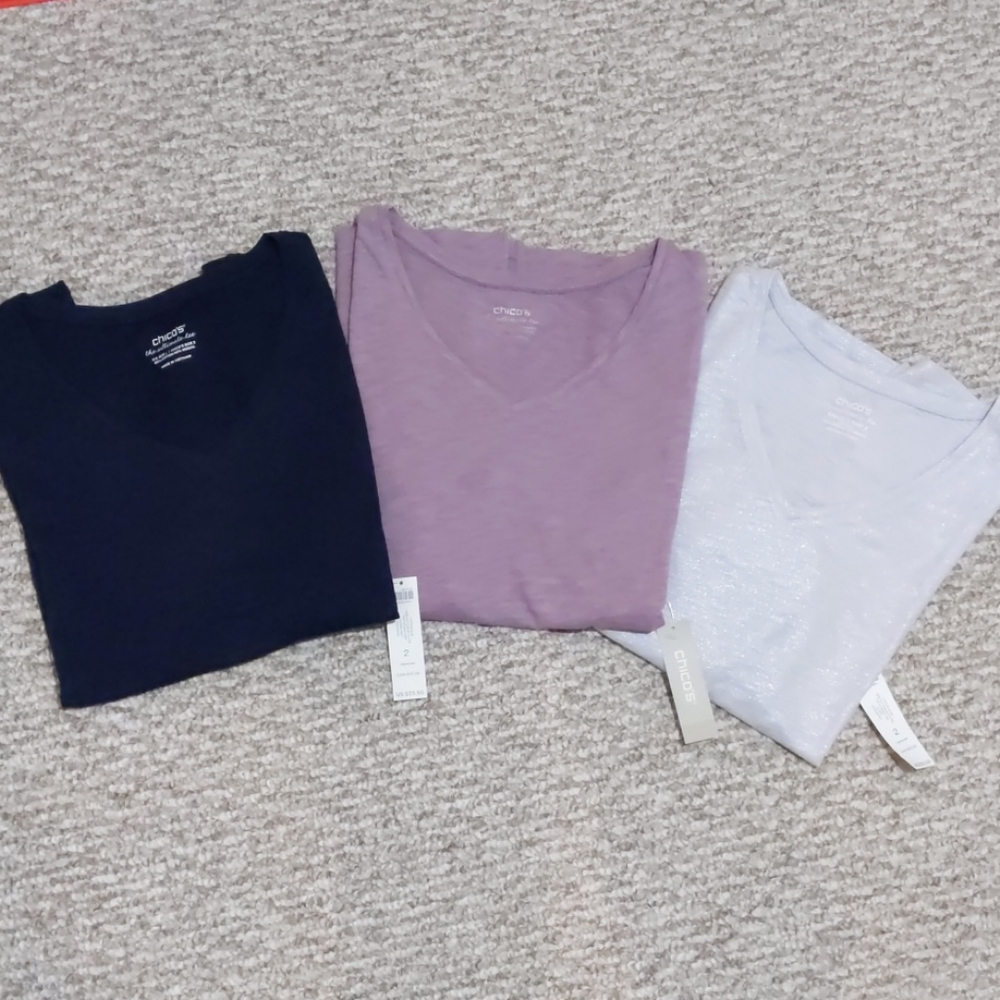 NWT Three CHICOs Size 2 (Large) "the ultimate tee"